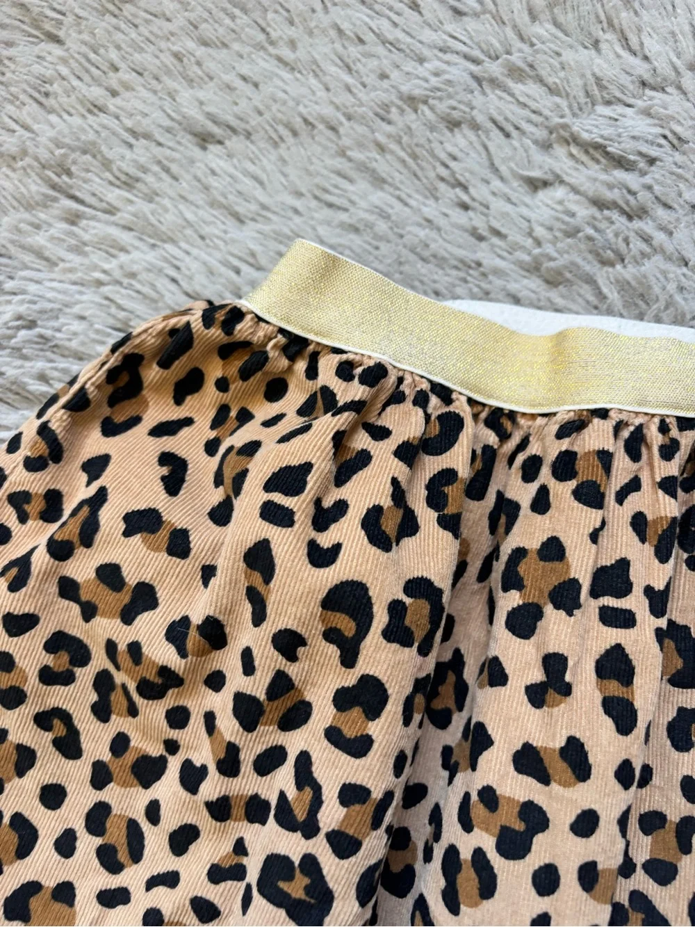 Carter's Girls Leopard Print Skater Skirt with Yellow gold Waistband size 10/12